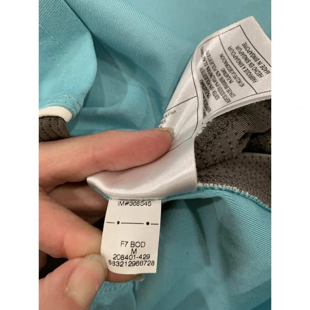 Nike Fit Dry Athletic Tank Top Teal Blue Grey Mesh Panel Racerback Sz M Gorpcore - Picture 5 of 8